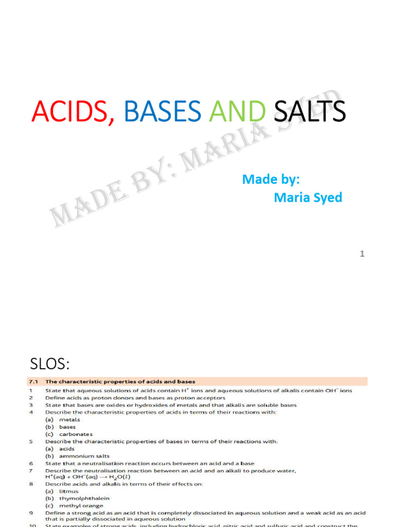 7 Acids, Bases and Salts | PDF | Salt (Chemistry) | Acid