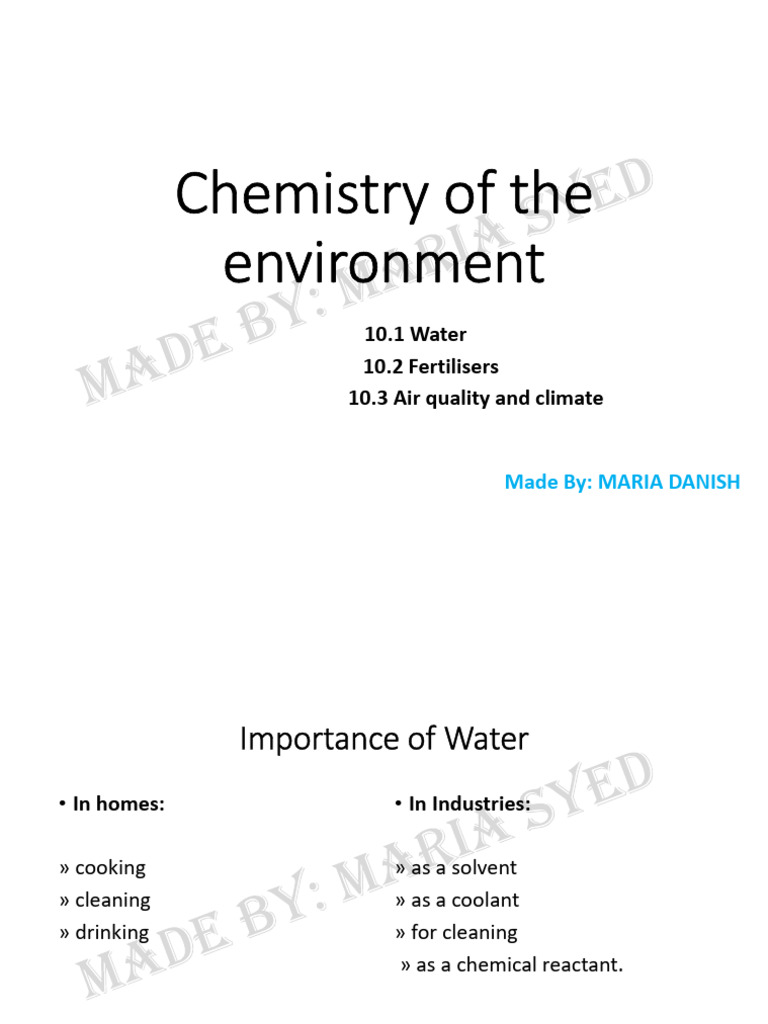 10 Chemistry of The Environment | PDF | Fertilizer | Oxide