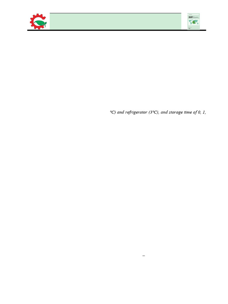 The Effect of Temperature and Storage Time On Chemical and Sensory ...