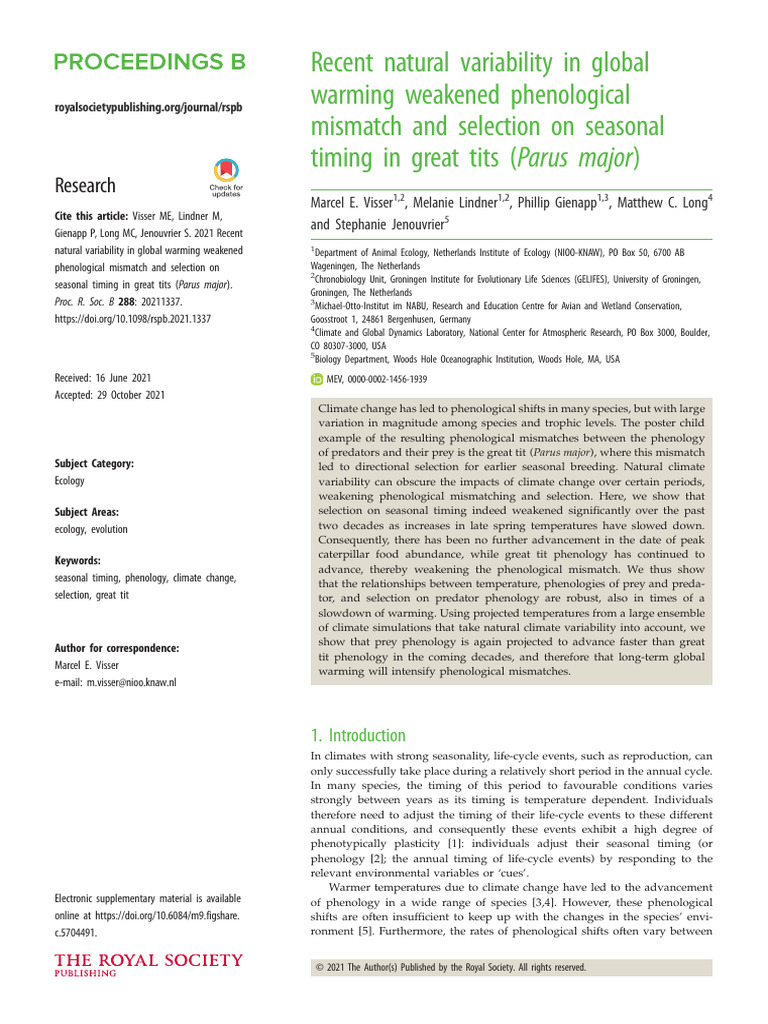 Visser Et Al-2021 | PDF | General Circulation Model | Climate