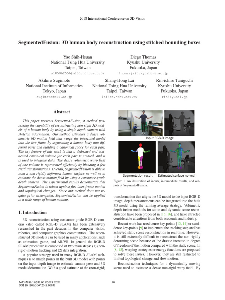 SegmentedFusion 3D Human Body Reconstruction Using Stitched Bounding ...