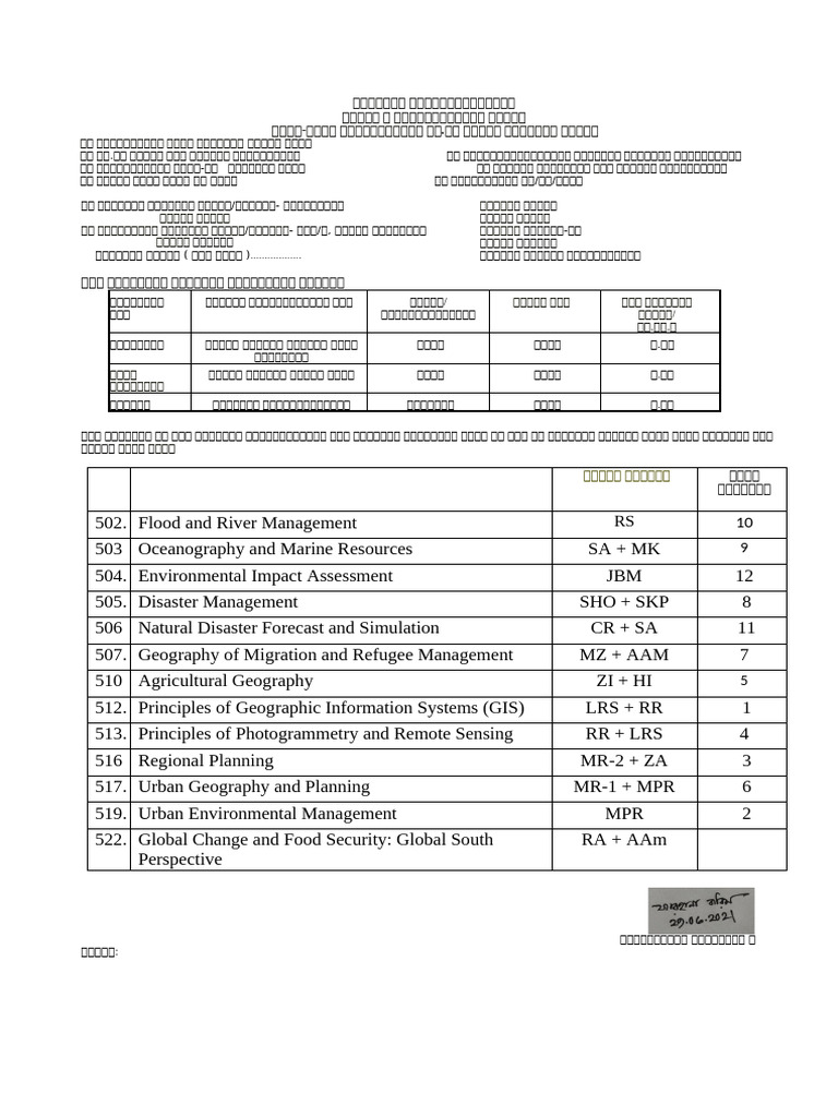 Subject Choice Form 2020 Word File Final | PDF