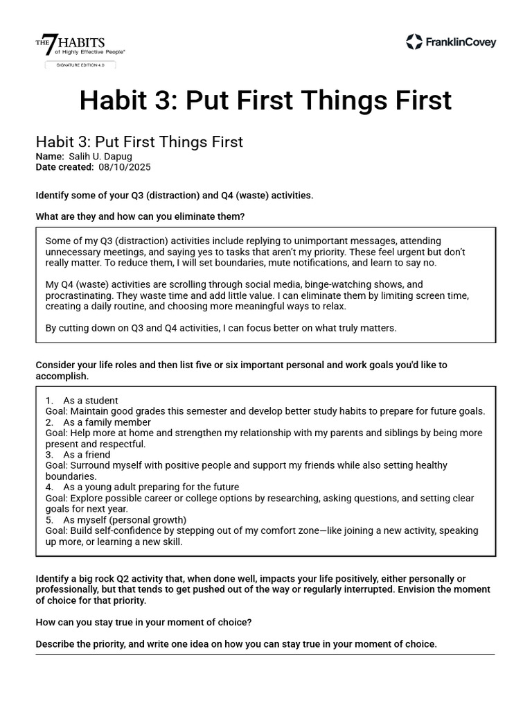 Leader U Habit 3 | PDF | Psychological Concepts | Psychology