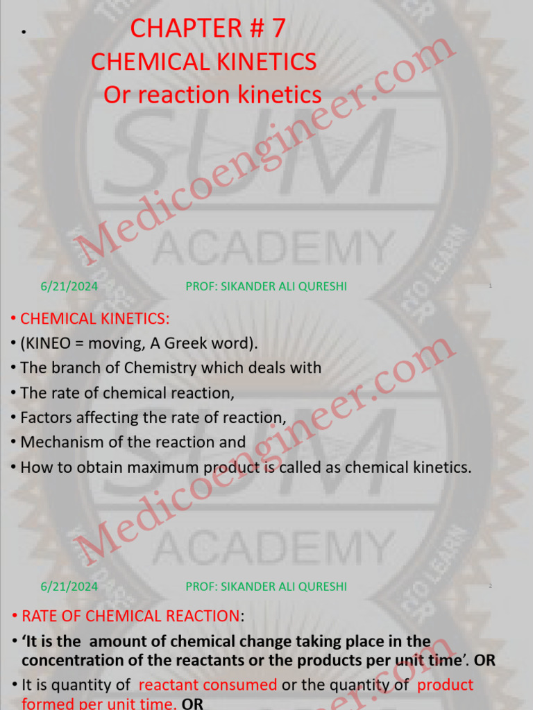 (Medicoengineer - Com) Unit-7 Chemical Kinetics New | PDF | Catalysis ...