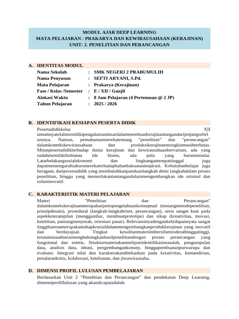 Modul Unit 2 Penelitian Dan Perancangan | PDF