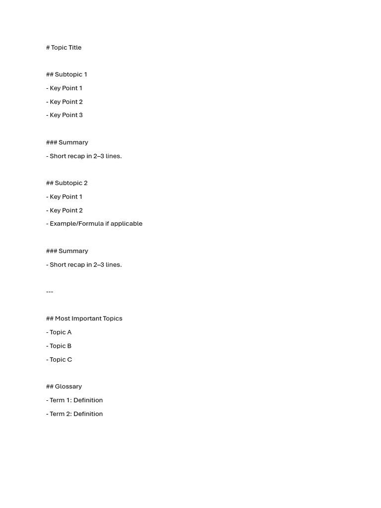 Notes Template | PDF