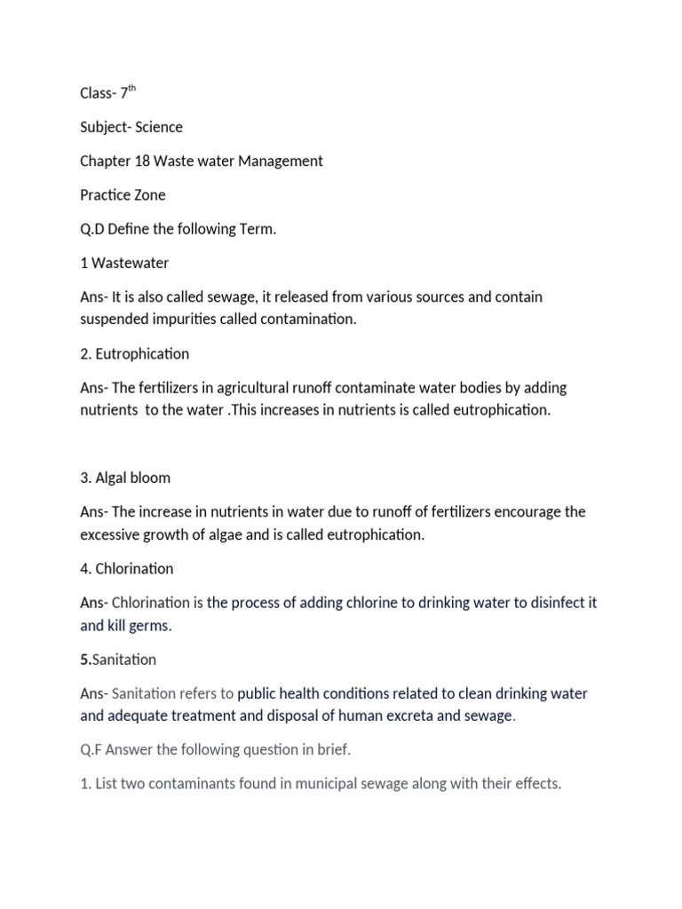 Chapter 18 Wastewater Management | PDF | Sewage Treatment | Sewage