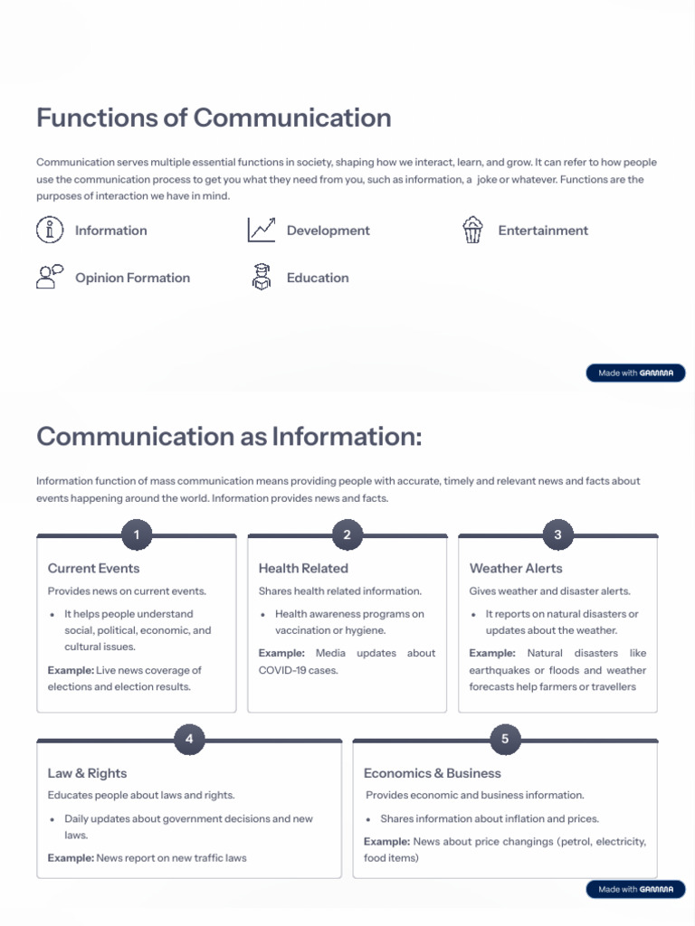 Functions of Communication | PDF | Communication | News
