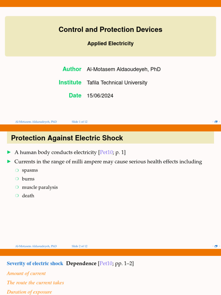 Chapter 7 - Control and Proection Devices | PDF | Voltage | Electricity