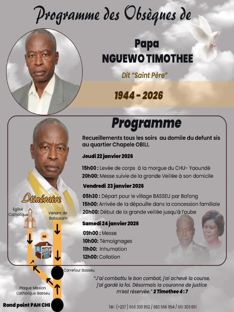 Programme Obseques Papa Timo | PDF