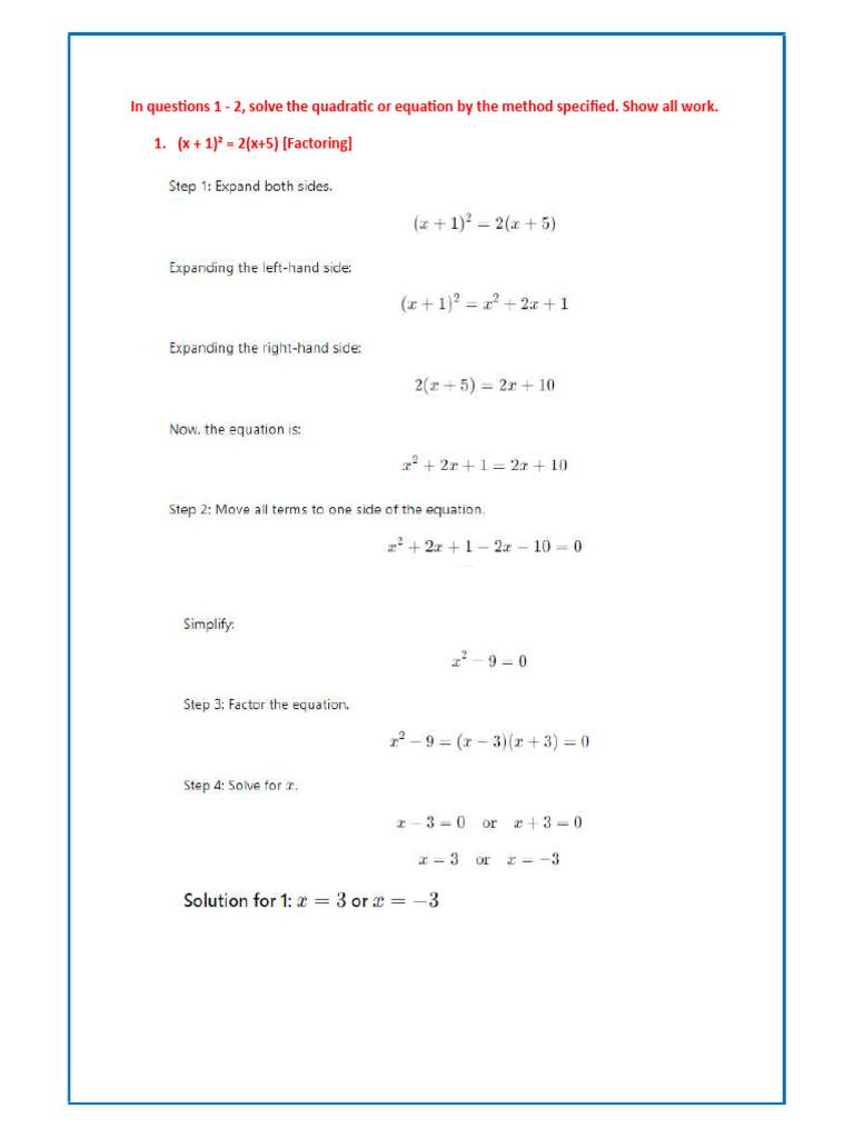 Math Solutions | PDF
