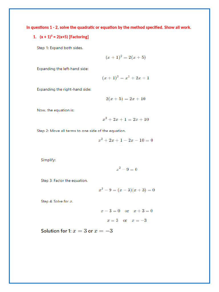 Math Solutions | PDF