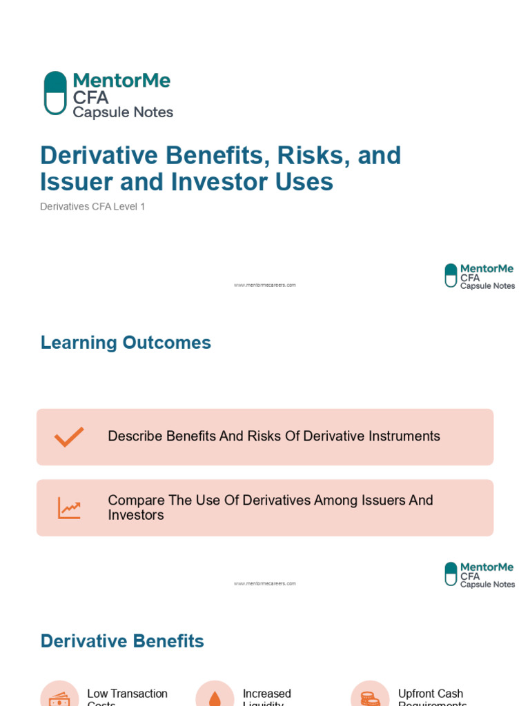3.derivative Benefits, Risks, and Issuer and Investor Uses | PDF ...
