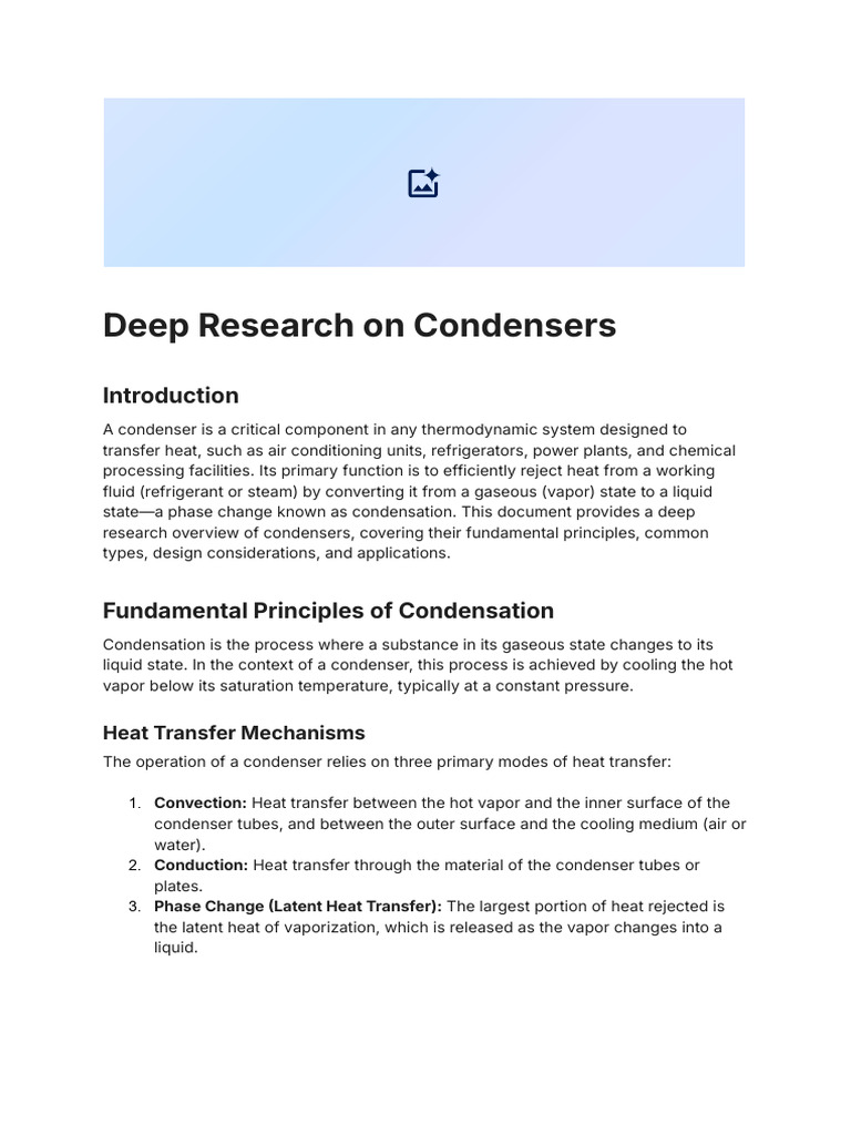 Deep Research On Condensers | PDF