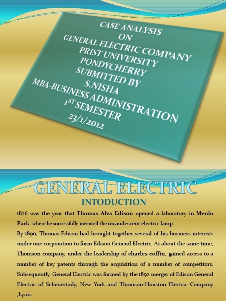 General Electric Company Overview | PDF | General Electric | Business