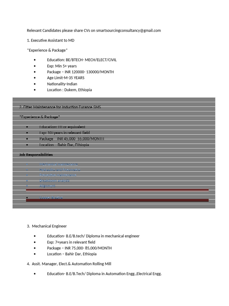 Ethiopia Candidate Requirements | PDF