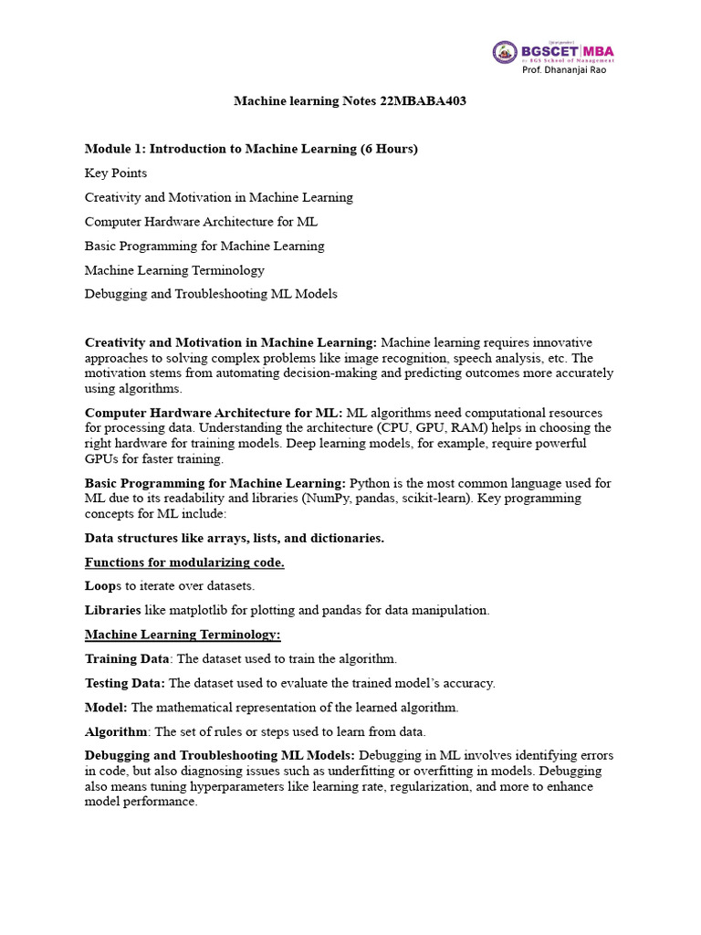 ML Notes | PDF | Machine Learning | Augmented Reality