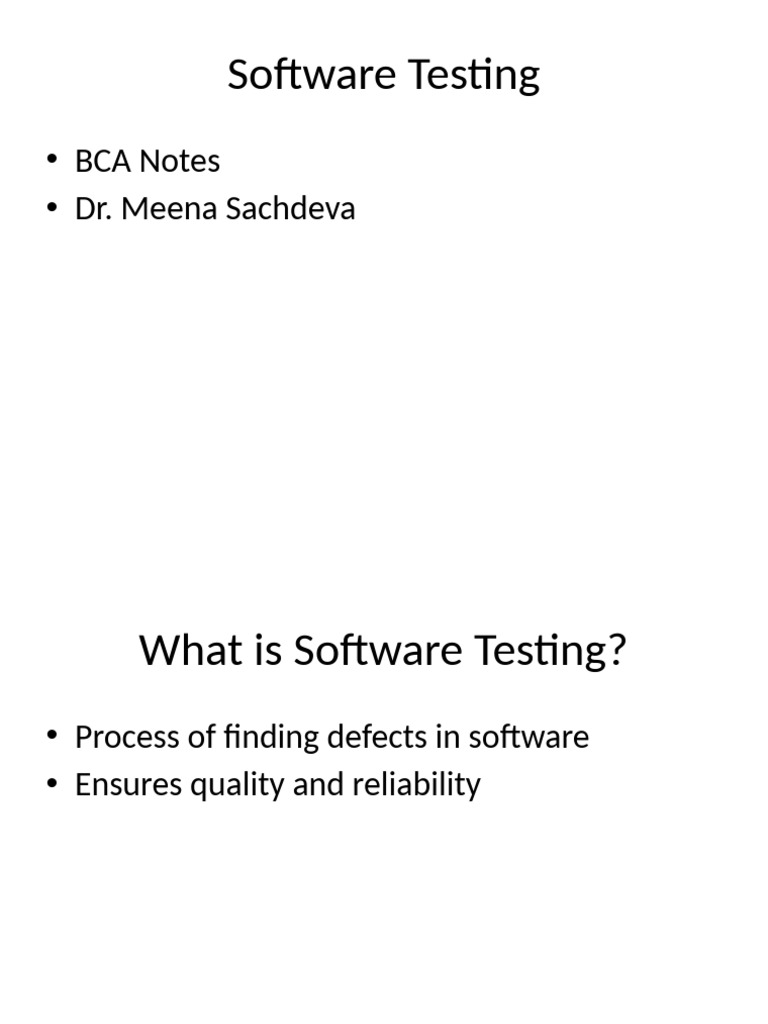 Software Testing BCA | PDF