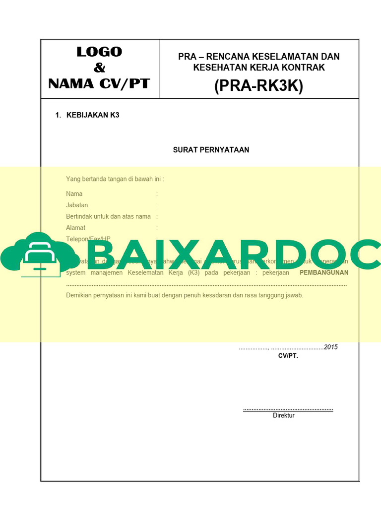 Pra Rk3k Pekerjaan Bangunan Gedung | PDF