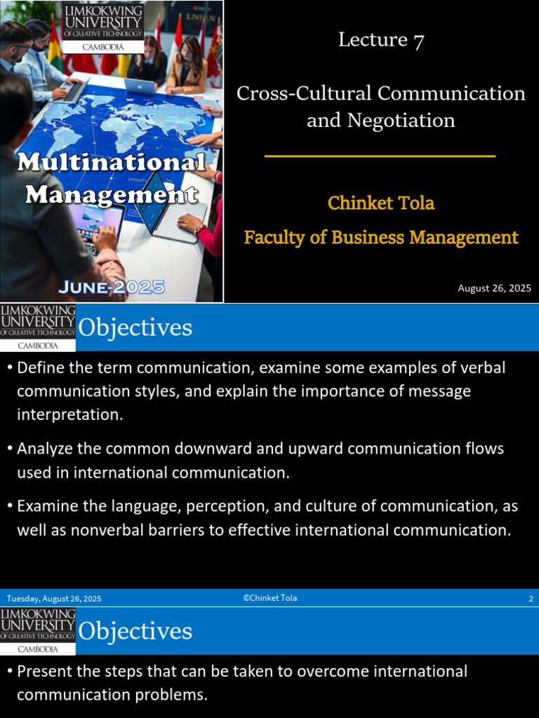 Lecture 7 - Cross-Cultural Communication and Negotiation | PDF ...