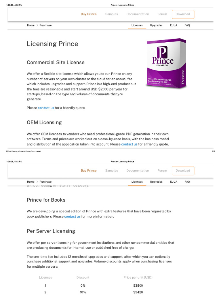 4Prince - Licensing Prince | PDF | Software | Computing