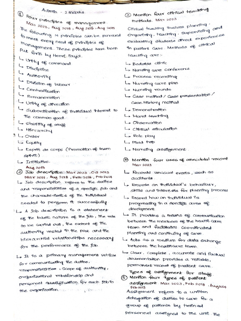 Admin 2 Marks | PDF