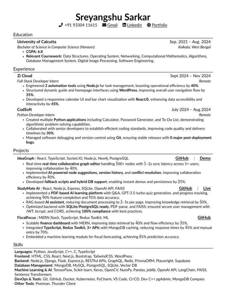 Resumes Re Yang Shu Sarkar | PDF | Postgre Sql | Python (Programming ...