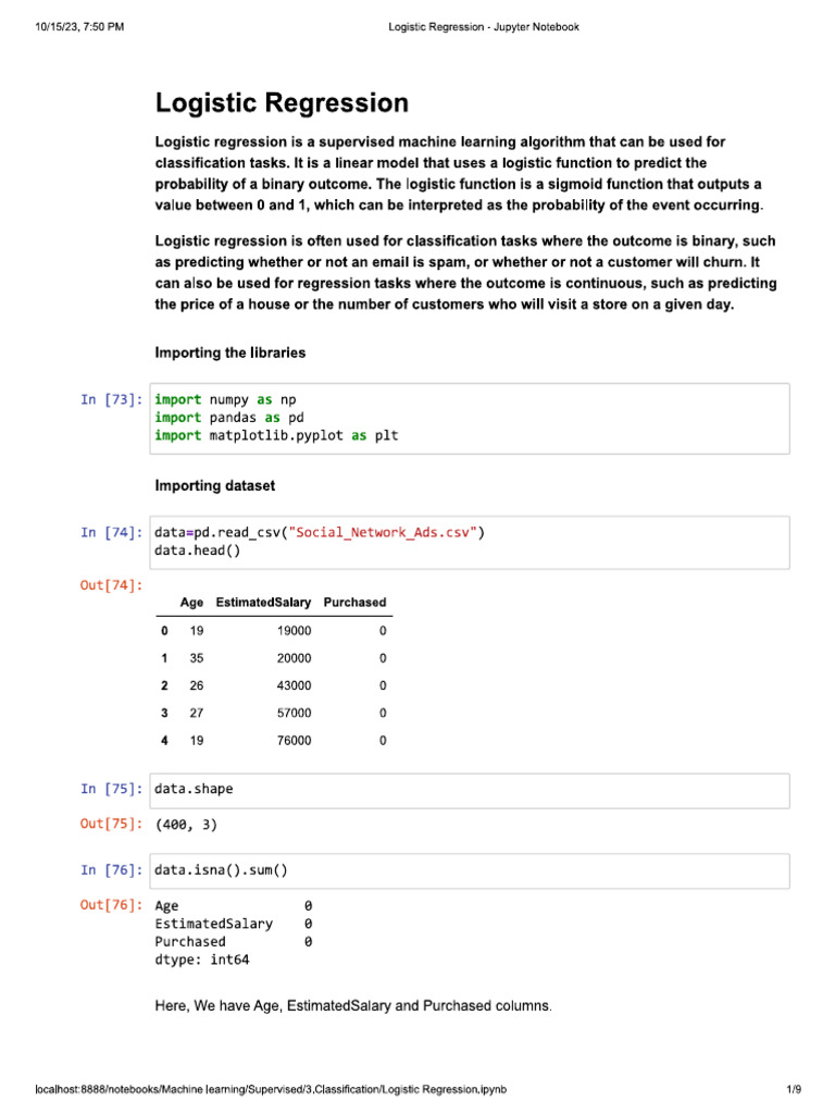 Logistic Regression 1697680580 | PDF
