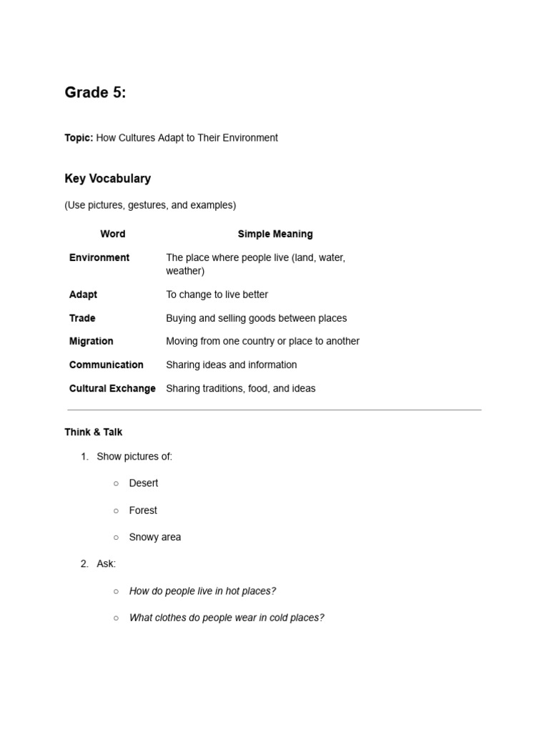 GR 5 Lesson Plan 26-12-2025 | PDF | Natural Environment | Communication