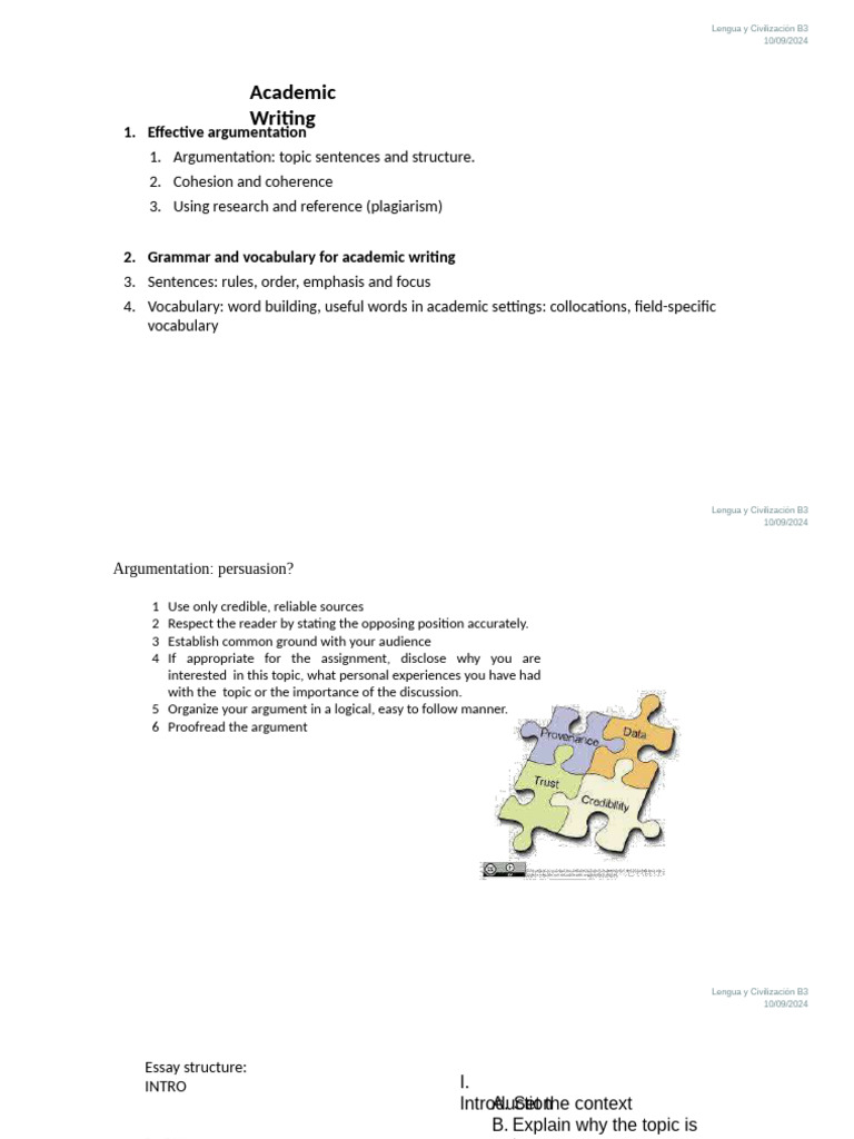 Academic Writing Week 1 and 2 (1) | PDF | Essays | Argument