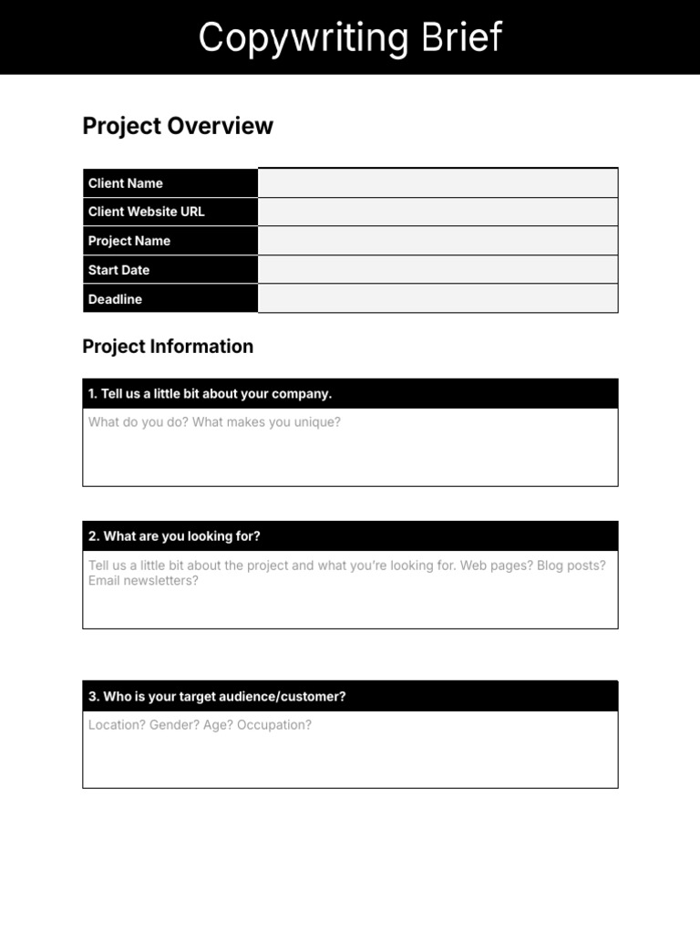 Copywriting Brief | PDF