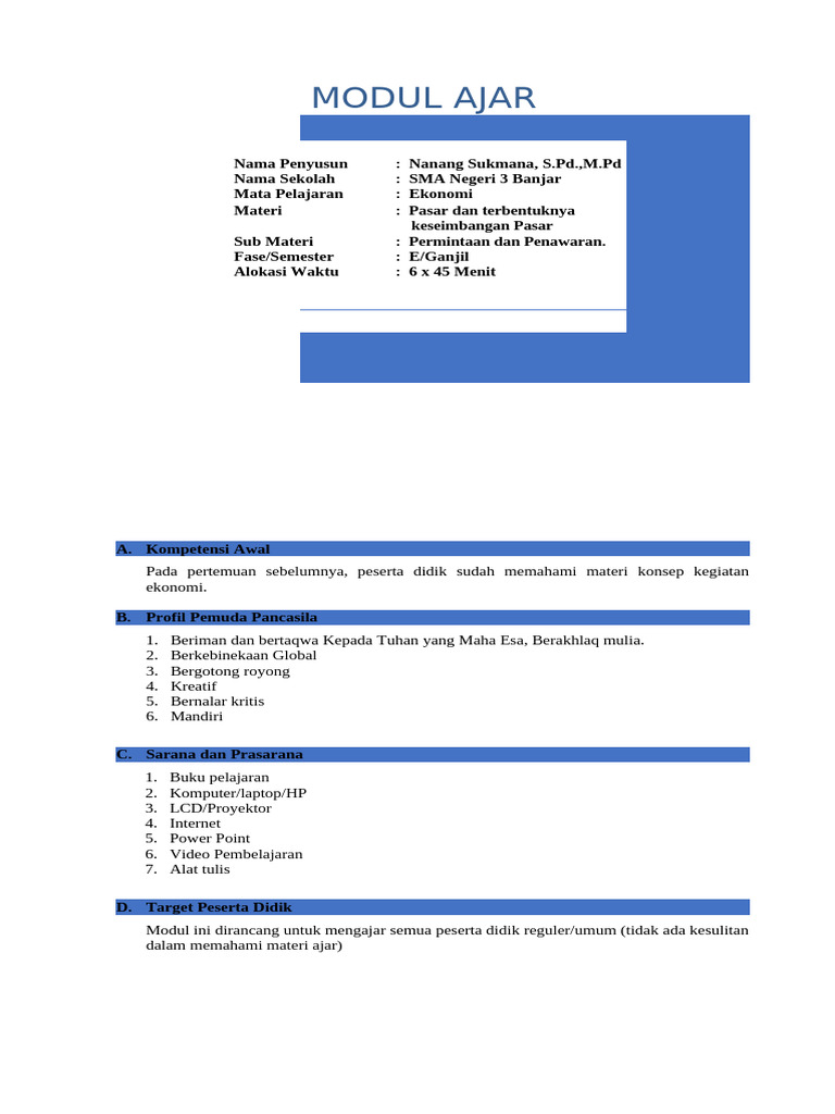 MODUL AJAR 3 A | PDF