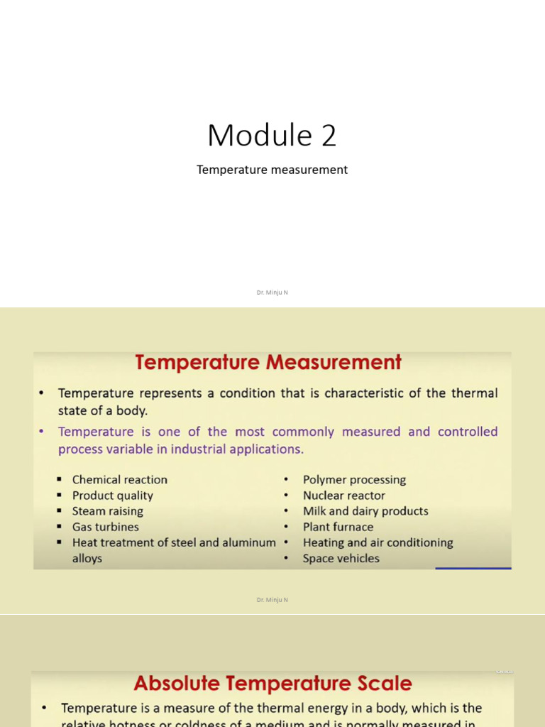 Module 2 Temperature Measurement | PDF | Fahrenheit | Celsius