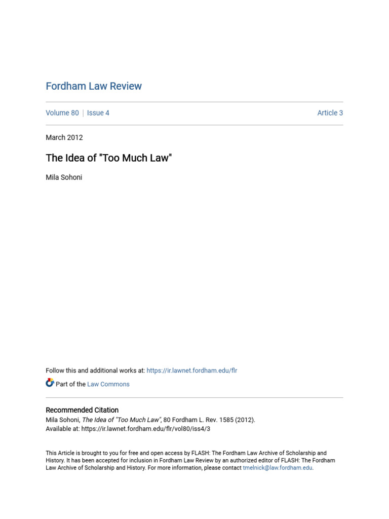 The Idea of Too Much Law | PDF | United States Congress | American ...