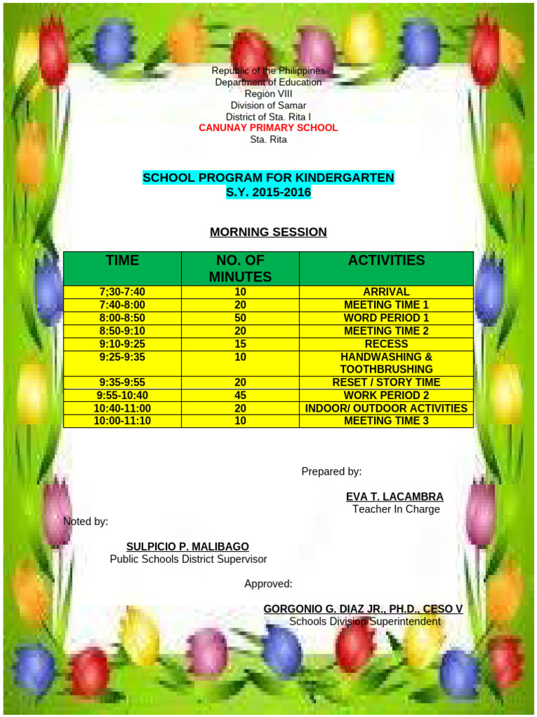 School Program (Kindergarten) | PDF