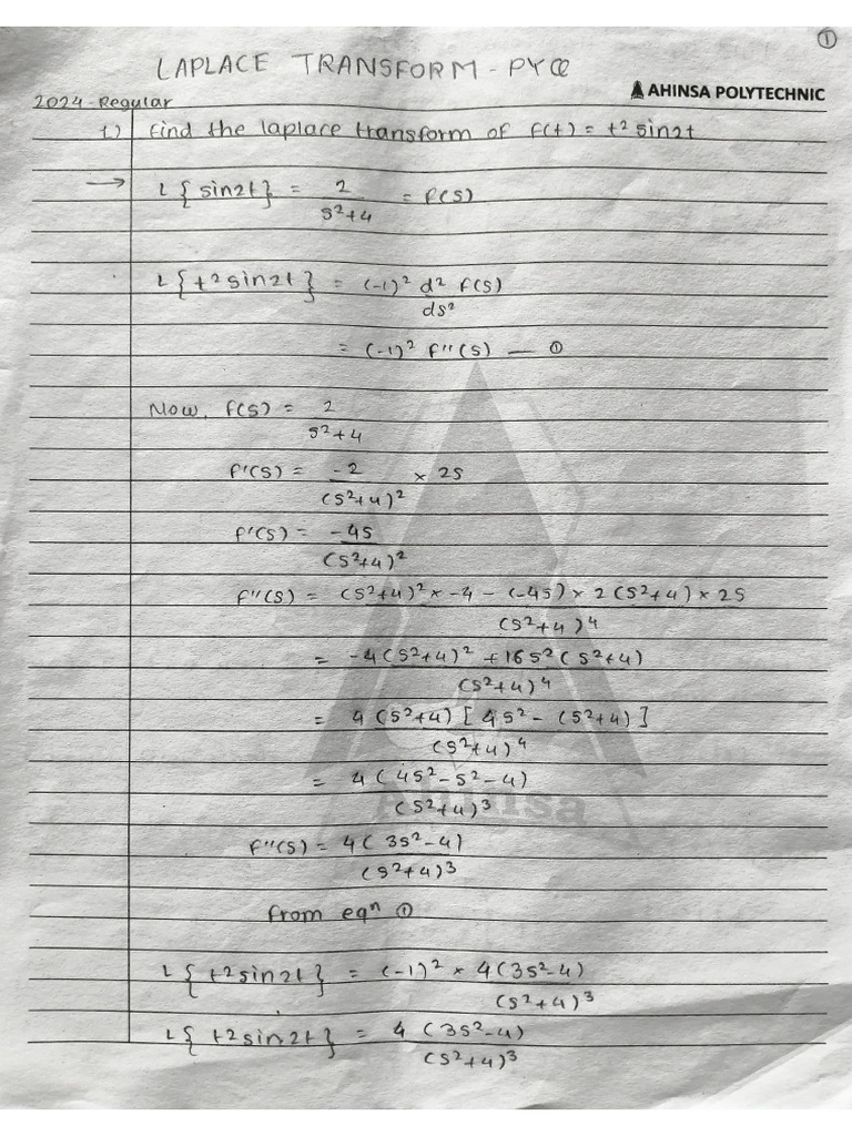 M3.Laplace Transform PYQ | PDF