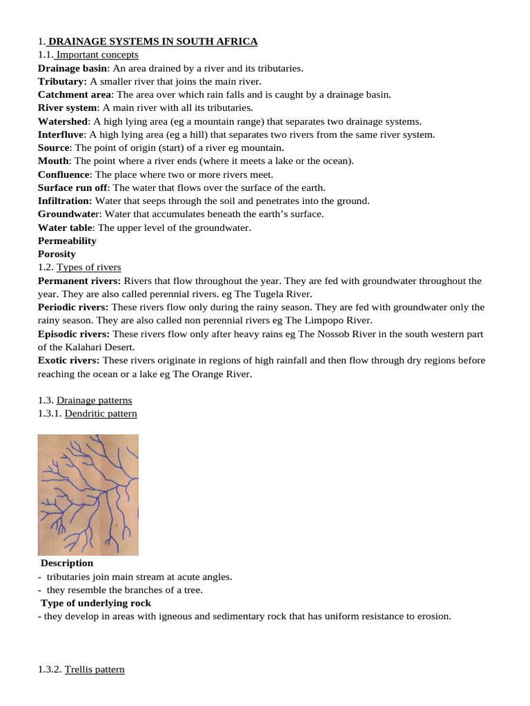 Drainage Systems in South Africa | PDF | Drainage Basin | River