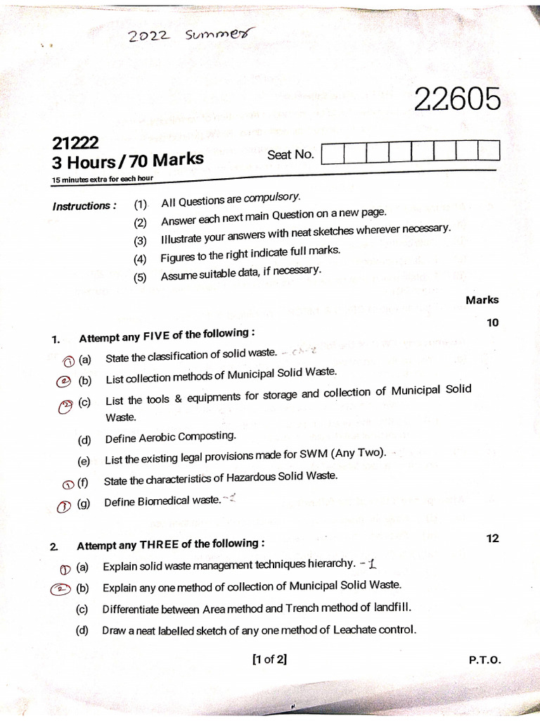 (S.W.M) 5 Question Paper | PDF