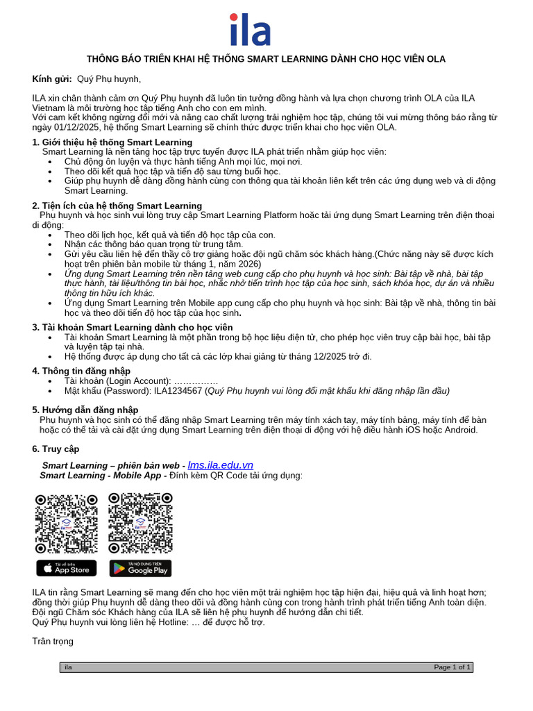 OLALaunching Letter | PDF