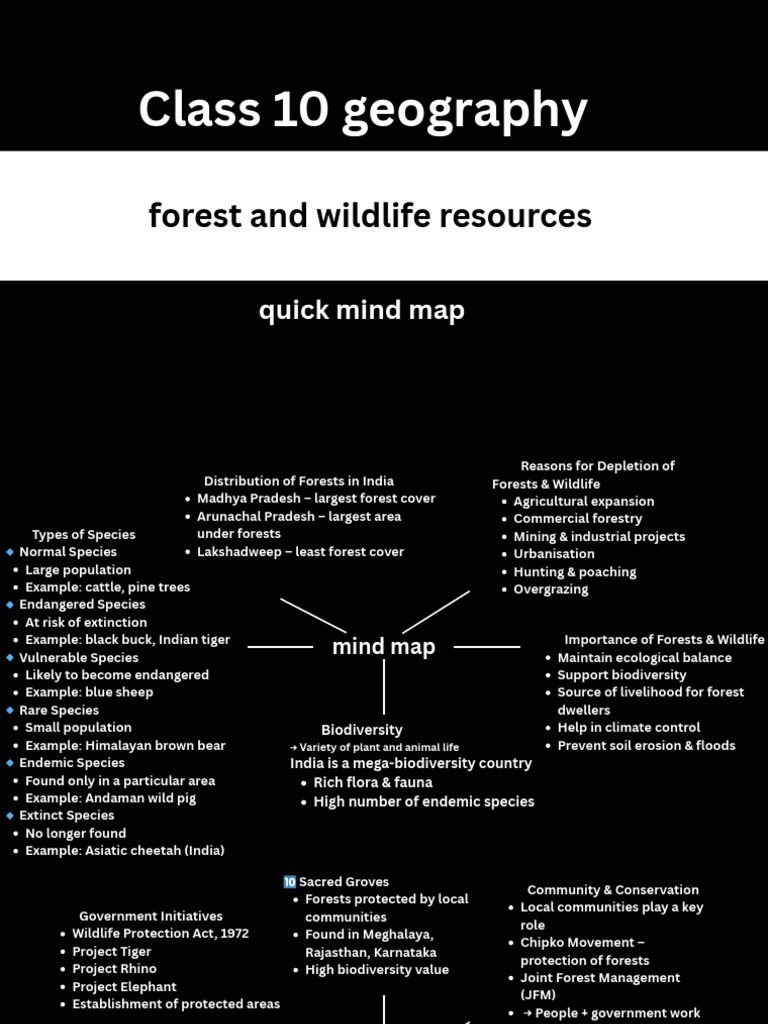 Class 10 Geography CH Forest and Wildlife Resources | PDF ...