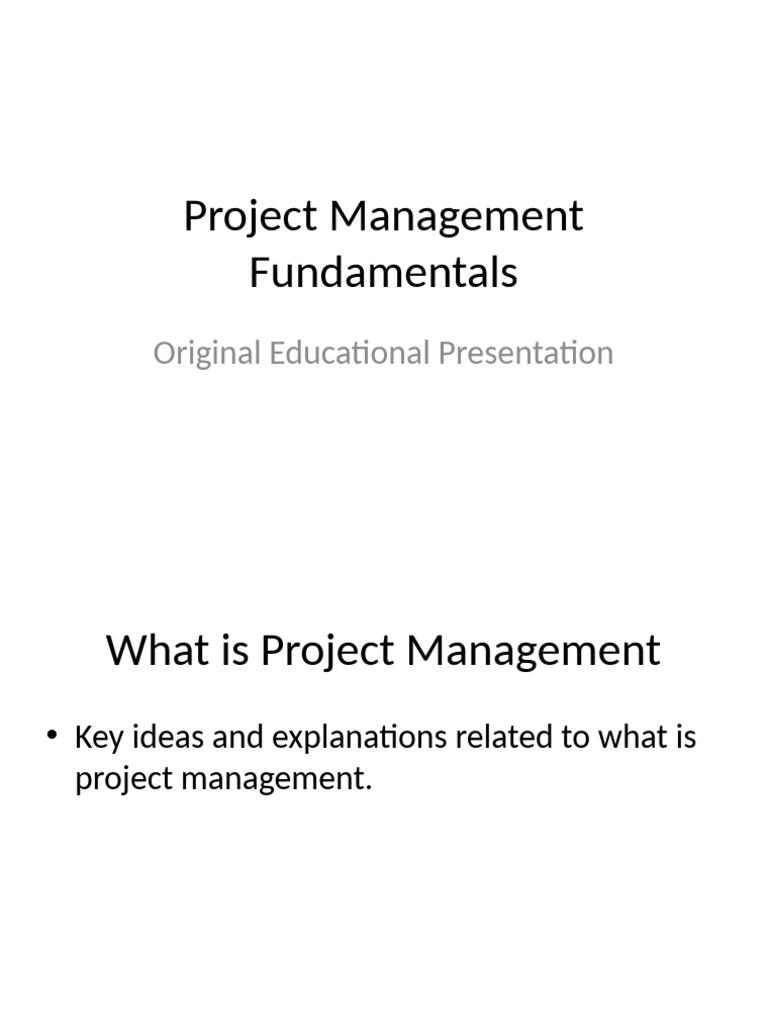 Project Management Fundamentals | PDF