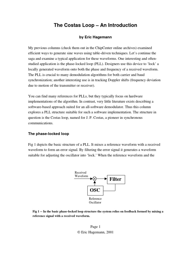 Costas Loop Introduction | PDF | Electronic Circuits | Electromagnetism
