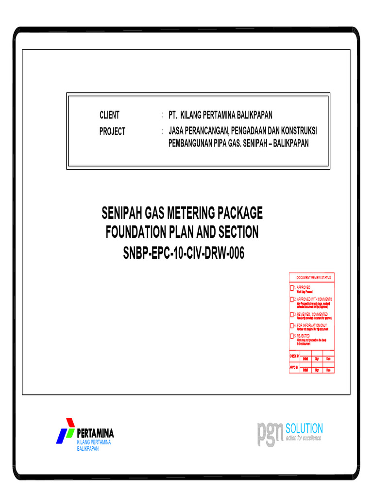 SNBP-EPC-00-CIV-DRW-006 Senipah Gas Metering Package Foundation Plan ...