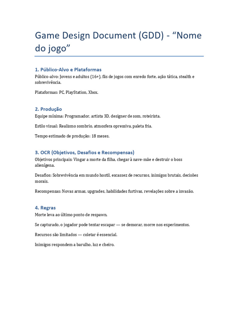 Game Design Document (GDD) 