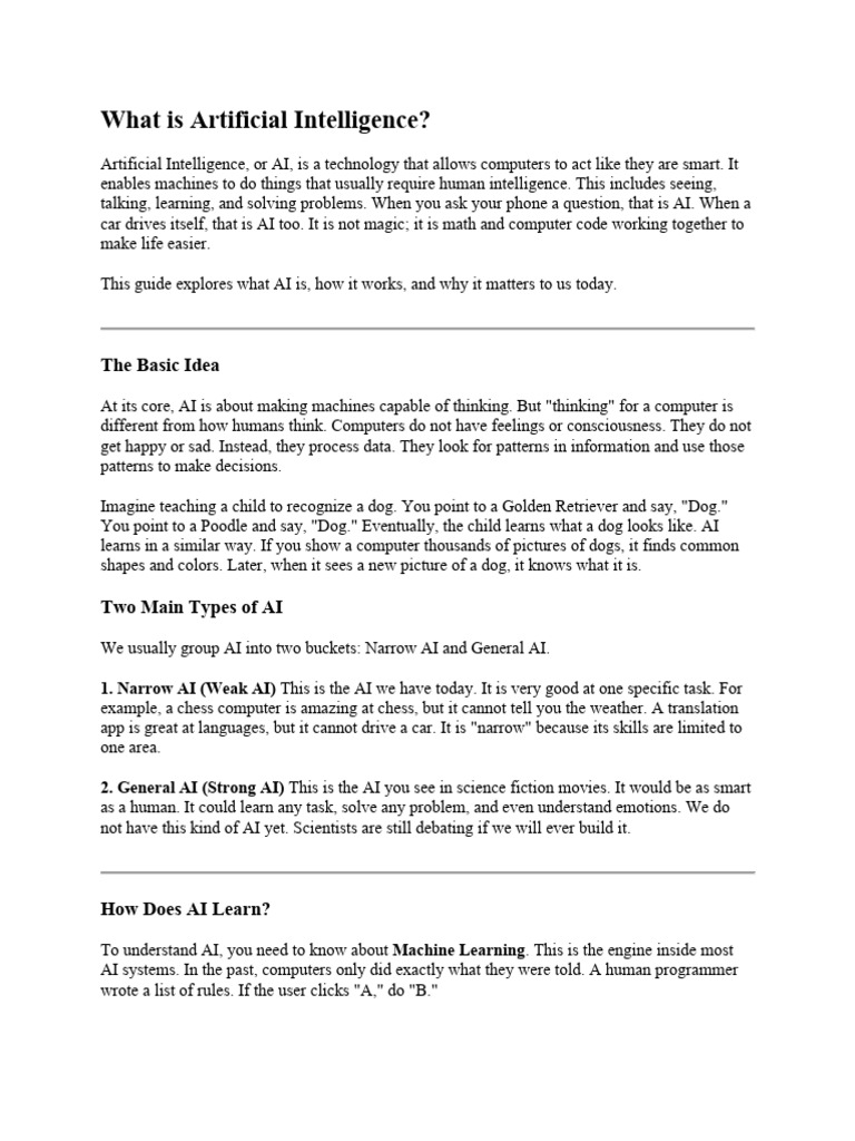What Is Artificial Intelligence | PDF | Artificial Intelligence ...