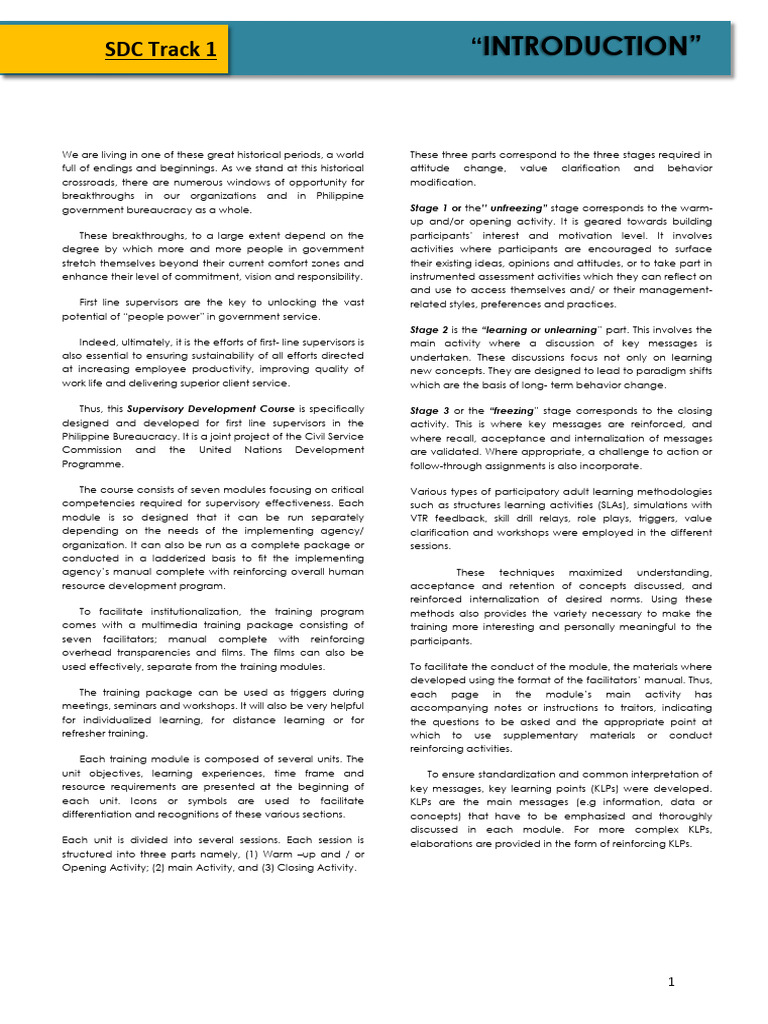 SDC 1 Participant Manual | PDF | Stress (Biology) | Thought
