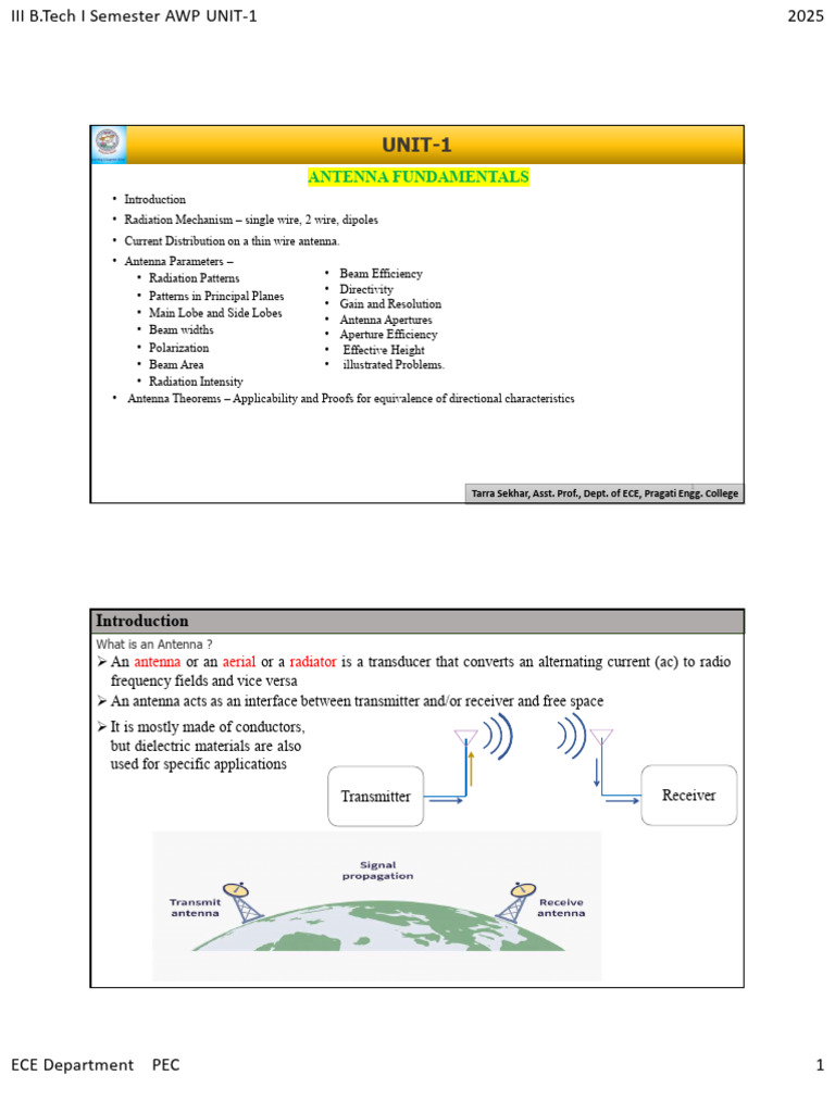 AWP UNIT-1 | PDF | Antenna (Radio) | Transmission Line