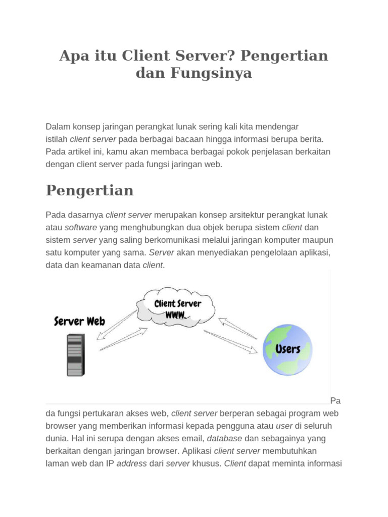 Apa Itu Client Server | PDF