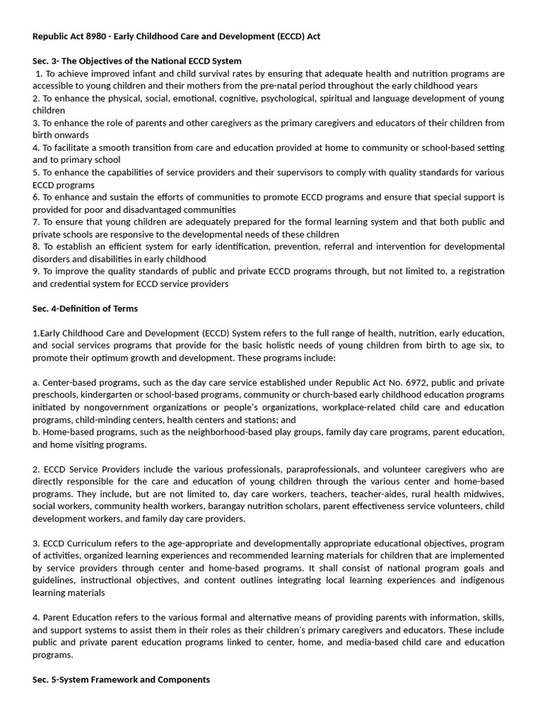 CPE101 Republic Act 8980 | PDF | Curriculum | Teachers