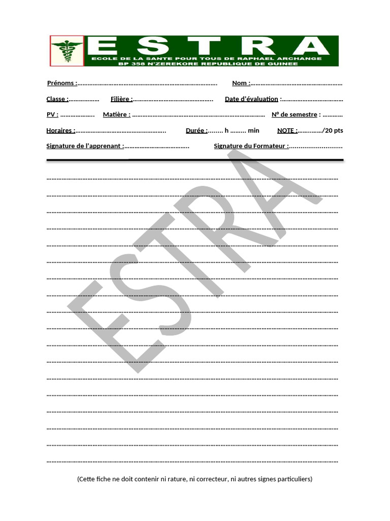 Fiche D'évaluation | PDF